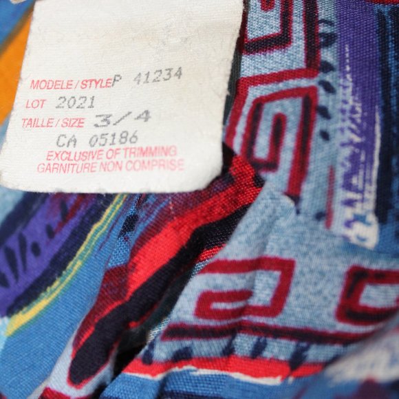 Vintage Multicoloured Womans Short Sleeved Blouse - Picture 9 of 10